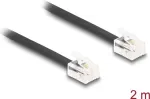 Delock 90618 RJ11 telefonikaabel, RJ11 pistik-pistik, lame, 2 m, must