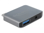 DeLOCK 63965 USB-C helisadapter, 3,5 mm pistikupesa + USB-A, antratsiit