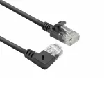 ACT Must 5 m U/UTP CAT6A LSZH &otilde;huke &uuml;henduskaabel, RJ45 pistikutega, 90&deg; nurga all paremale sirgeks