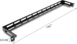 Paigalduskomplekt DELOCK 67462 must metall 19-tolliste raamide jaoks L-kujuline paneel kaablisideme kinnitusega
