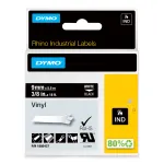 DYMO Rhino Industrial Vinyl Labels | 9 mm x 5.5 m | valge tr&uuml;kk mustal | isekleepuv | LabelManager ja Rhino sildivalmistajatele