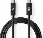 Nedis USB-kaabel | USB 3.2 Gen 2 | USB-C&trade; pistik | USB-C&trade; pistik - 100 W | 4K@60Hz | 10 Gbps | nikeldatud | 1.00 m | &Uuml;mmargune | PVC | Must | Karp