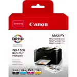 Canon PGI-1500 BK/C/M/Y tindikassett mitmikpakend, must, ts&uuml;aan, magenta, kollane, pigmendip&otilde;hine tint, pigmendip&otilde;hine tint, 12,4 ml, mitmikpakend