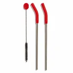 Hydro Flask korduskasutatav k&otilde;rs - Wide Mouth Straw Lid Kit koos 2 k&otilde;rrega - must