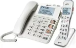 Geemarc DECT595 COMBI Juhtmega Vanematele Telefon Vastuv&otilde;tjaga, K&auml;ed-vabad, Optiline K&otilde;ne Signaalimine, Kuuldeaparaadiga &Uuml;hilduv, Koos H&auml;daabisaatjaga (DECT595_COMBI_WH_VDE)