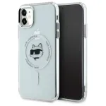 Karl Lagerfeld KLHMN61HLSCHH iPhone 11 / Xr 6.1 Valge k&otilde;va &uuml;mbris IML Metal Choupette Head MagSafe