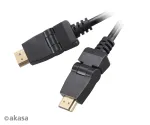 Akasa HDMI 2m kaabel - High Speed koos Ethernetiga, 4K @ 30Hz, kullatud, must