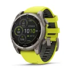 Garmin fenix 8 Solar Sapphire 47 mm GPS-nutikell, 3,3 cm (1,3") 260 x 260 puuteekraan, Wi-Fi, titaan, kollane/grafiithall silikoonrihm, kollane