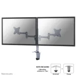 Neomounts FPMA-D1330DSILVER p&ouml;&ouml;ratav lauakinnitus 2 monitorile, 10-27 tolli (25,4-69 cm), klemm/l&auml;biviik, max 18 kg, h&otilde;bedane