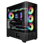 Gamdias Atlas P2 GAMING Mid-Tower ARGB karastatud klaasiga korpus, must, 4x120mm ARGB ventilaatorid