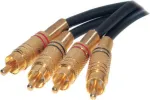 SHIVERPEAKS S/CONN maximum connectivity RCA helikaabel, 2 RCA isane - 2 RCA isane, kullatud metallpistikud, 2,5 m, must 40224