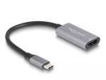 Delock 60020 USB-C pistik HDMI pesa videoadapter, 4K 60 Hz, HDR, HDCP, DP Alt Mode, 0,15 m, hall/must