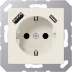 JUNG A 1520-15 CA SCHUKO pistikupesa 16 A 250 V USB-laadijaga 1 x A-t&uuml;&uuml;p + 1 x C-t&uuml;&uuml;p, Safety Plus, AS-seeria, valge (elevandiluu)