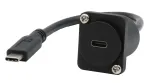 EXSYS EX-49166 D-t&uuml;&uuml;pi USB-C emane-pistiku-adapterkaabel, USB 3.2 Gen 2, 20 cm, must