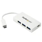 StarTech.com HB30C3A1CFBW 4-pordiline USB-C jaotur, 1x USB-C + 3x USB-A, USB 3.0 SuperSpeed 5Gbps, kaasaskantav, valge