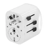 Reisiadapter GEMBIRD TPA-EU2A1C15-01-W &mdash; 15W, Type E pistik, 2&times; USB-A + 1&times; USB-C, 100&ndash;250V