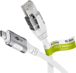 V&otilde;rgukaabel Goobay 74181 USB C RJ-45 Cat6 15 m valge