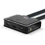 Lindy 2-pordiline HDMI 18G, USB USB-C, USB 2.0 ja heli kaabel-KVM-l&uuml;liti