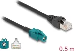 DELOCK v&otilde;rgukaabel 91371 &mdash; HSD Z RJ-45-le, kullatud kontaktidega, 0,5 m, must