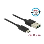 USB-kaabel DeLOCK 84804 USB 2.0 0,2 m USB A Micro-USB B Must