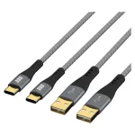 EFB Elektronik USB-A to USB-C kaablikomplekt 60W QC 3A 2x1m &ndash; Digitaalne/Andmekaabel (USB-AC-00006)