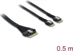 DeLOCK 82189 PCIe 4.0 Slim SAS SFF-8654 8i &ndash; 2x 4i kaabel, 0,5 m