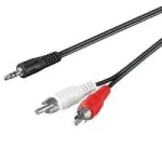 Wentronic Goobay 3,5mm-pistik/RCA-adapterkaabel HQ, Must, 0,5 m - 3,5 mm pistik (3-kontaktiline, Stereo) > 2x RCA-pistik (Heli vasak/parem) (51701)