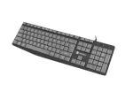 Juhtmega t&auml;issuuruses klaviatuur NATEC NKL-1507 USB QWERTY US International Hall/Must, 105 klahvi, numbriklaviatuur