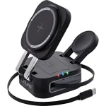 Sisene juhtmevaba laadija InLine 33392T k&otilde;rvaklappidele, peakomplektidele, nutitelefonidele ja nutikelladele &mdash; USB-toide 9/12 V, must
