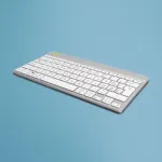 R-Go Tools ergonoomiline klaviatuur R-Go Compact Break, kompaktne klaviatuur pausitarkvaraga, QWERTZ (CH), Bluetooth, valge