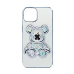 iLike Apple iPhone 15 Silicone Case Print Desire Bear Silver