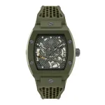 Philipp Plein The $kull meeste k&auml;ekell PWVBA0223 44mm roostevaba teras kvarts musta numbrilauga silikoonrihm