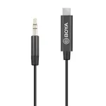 BOYA BY-K2 USB-C &ndash; 3,5 mm TRRS heliadapterkaabel (20 cm, must)