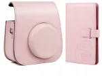 LOVEINSTANT 2-in-1 Set: Protective Case and Photo Album for Fuji Instax Mini 11 - Pink