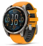 Garmin fenix 8 AMOLED Sapphire 51 mm GPS-nutikell, 3,56 cm (1,4") 454 x 454 puuteekraan, Wi-Fi, Spark Orange/Graphite silikoonrihm, titaanv&auml;rvi