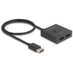 Delock - video jaotur/-l&uuml;liti - 8K, kahesuunaline - 2 x DisplayPort - lauaarvuti (18906)