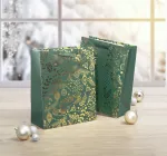 SIGEL GT118 kinkekotid, kuldsete ornamentidega rohelisel taustal, 26 x 32 cm, 5 tk pakis