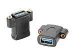 EXSYS EX-49301 USB 3.2 Gen 1 paneelile paigaldatav adapter, USB-A emane - USB-A emane, 5Gbps, must
