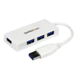 StarTech.com Portable 4 Port SuperSpeed Mini USB 3.0 Hub - Valge