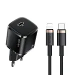 usams telefonilaadija 1x USB-C T36 + Lightning PD &mdash; kompaktne PD-laadija USB-C ja Lightninguga