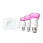 Nutikas valgustuskomplekt Philips Hue White and Colour Ambience Starter &ndash; 3&times; E27 11W pirnid, Bluetooth/Zigbee, dimmer