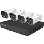 Foscam FNA108E-B4-2T Valvekaameras&uuml;steem Valge 4x 4K PoE Kuulkaamera, 1x 8-kanaliline NVR
