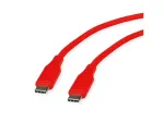 ROLINE USB 2.0 kaabel C-C ST/ST silikoon 60W 1m punane &ndash; kaabel &ndash; digitaalne/andmeside (11.02.9121)