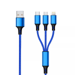USB-kaabel 2GO 797151 1,5 m USB B USB C/Micro-USB B/Lightning must sinine