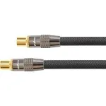 SAT antennikaabel, IEC/koaksiaalne pistik ja pesa kullatud, varjestus 120 db, 75 oomi, nailonpunutis must, 30 m, PYTHON&reg; seeria (GC-M2020)