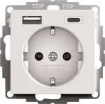 gira SCHUKO USB toiteplokk 2f System 55 mudel 245927