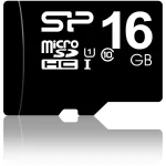 MicroSDHC m&auml;lukaart Silicon Power 16 GB Class 10 UHS-I U1 40 MB/s, veekindel, must