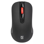 Juhtmevaba RF vaikne optiline hiir DEFENDER Nexus MS-195 &mdash; 1600 DPI, 2,4 GHz, nano USB, m&otilde;lemak&auml;eline, 2&times;AAA, must
