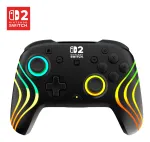 Juhtmeta RGB-m&auml;ngukontroller Turtle Beach Afterglow Wave Must Nintendo Switch 2 jaoks &mdash; Bluetooth/USB-C, sisseehitatud aku 20 h, 3 m kaabel