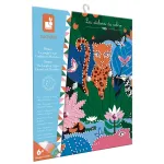 Janod Glow-in-the-Dark Crystal Mosaic Craft Kit - Night Jungle - Creative Activity for Kids 6+